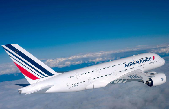 Air France airplane in mid flight